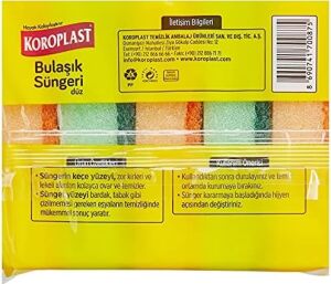 Çift Taraflı Düz Bulaşık Süngeri 5'li, Çizik & Iz Bırakmaz, Yağ ve Leke Giderici Pratik Temizlik Süngeri, Tava, Tencere, Tabak, Bardak, Çatal, Bıçak, Ocak, Tezgah, Cam & Seramik Yüzeyler