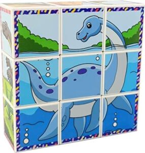 Dinozorlar 3D Manyetik Puzzle Seri 2 - (9 Mıknatıslı Küp 6 Dinazor Yapboz)