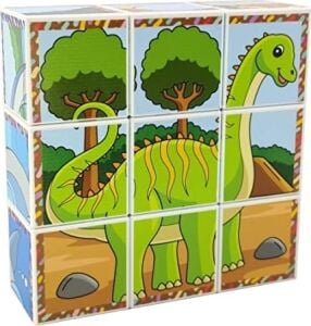 Dinozorlar 3D Manyetik Puzzle Seri 2 - (9 Mıknatıslı Küp 6 Dinazor Yapboz)
