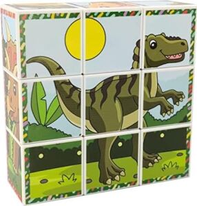 Dinozorlar 3D Manyetik Puzzle Seri 2 - (9 Mıknatıslı Küp 6 Dinazor Yapboz)
