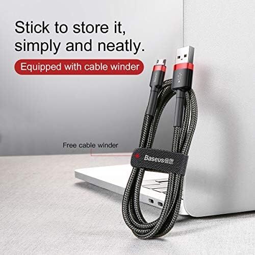 Cafule Serisi, 2.4 A Usb-A & Micro-Usb Şarj & Data Aktarım Kablosu, 1 Metre, Kırmızı