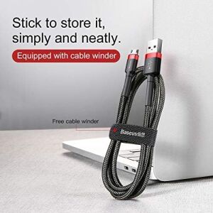 Cafule Serisi, 2.4 A Usb-A & Micro-Usb Şarj & Data Aktarım Kablosu, 1 Metre, Kırmızı
