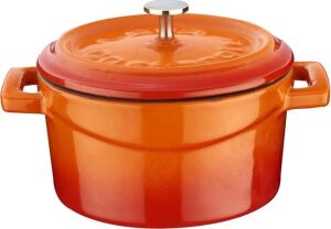 Metal Döküm Mini Tencere, 10 Cm, 0.35 L Hacim, Turuncu
