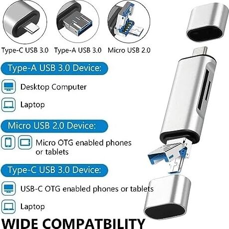 4858 Type C USB Kart Okuyucu Micro Sd Card Reader Çevirici Dönüştürücü Adaptör