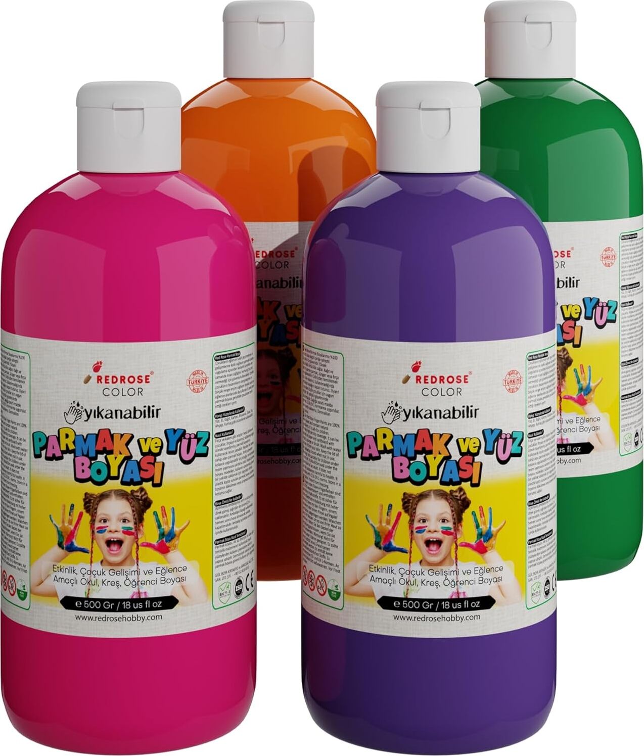 Ara Renkler Parmak Boyası 4'lü Set 4X500 gr