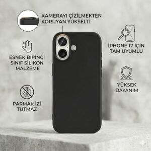 Spia Apple iPhone 17 ile Uyumlu Kılıf Siyah Lansman Kapak Orijinal (Apple iPhone 17 ile Uyumlu, Siyah)
