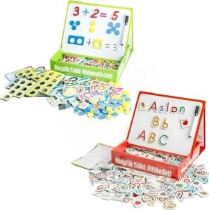 Eğitici Manyetik Harfler ve Manyetik Matematik Sayı Seti - Magnet Yazı Tahtası Alfabe Sayılar
