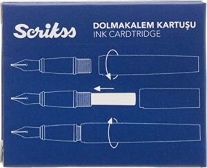 Kartuş Dolma Kalem Kartuşu 6'lı Blister 10'lu Paket Mavisiyah