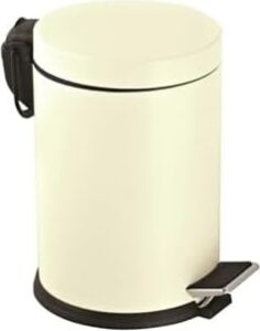 Premium Serisi 5 Litre Hacimli Paslanmaz Banyo-Mutfak Pedallı Çöp Kovası Krem, 5l