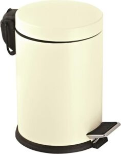 Premium Serisi 5 Litre Hacimli Paslanmaz Banyo-Mutfak Pedallı Çöp Kovası Krem, 5l