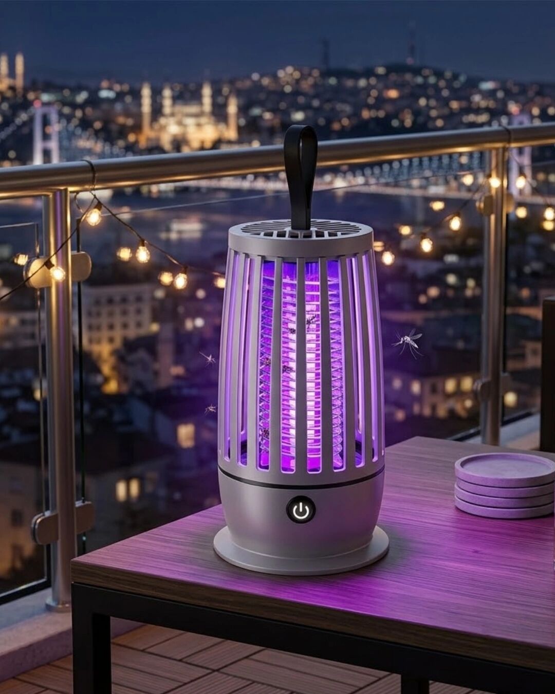 Elektrikli Sivrisinek Öldürücü Lamba Uv Işıklı Sessiz Çalışma Geniş Etki Alanı