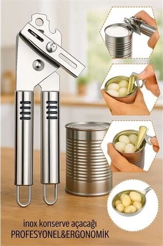 Inox Çelik Konserve Açacağı - Ergonomik ve Profesyonel Kolay Konserve Açıcı 722091