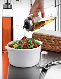 Olivia 500 ml Borosilikatlı Akıtmaz Cam Yağlık