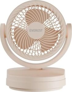 Airx USB Masaüstü Fan - 7 Inç Sessiz Mini Vantilatör, 90 Derece Ayarlanabilir Açılı 3 Kademeli Güçlü Hava Sirkülasyonlu Kablolu Masa Fanı (Krem)