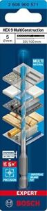 Professional 1x Expert Hex-9 Multiconstruction Delme Uçları (Beton, Yumuşak Döşemeler, Çelik, Yumuşak Ahşap, Plastik, Ø 5,00X100 Mm, Aksesuar Döner Matkap/vidalamalar)