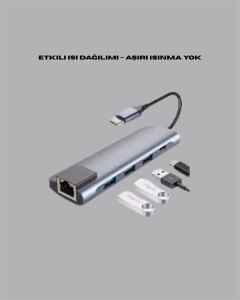 Type‑c Dönüştürücü – 2×usb3.0, Sd/ms, 4K HDMI & RJ45 ile Profesyonel Kullanım
