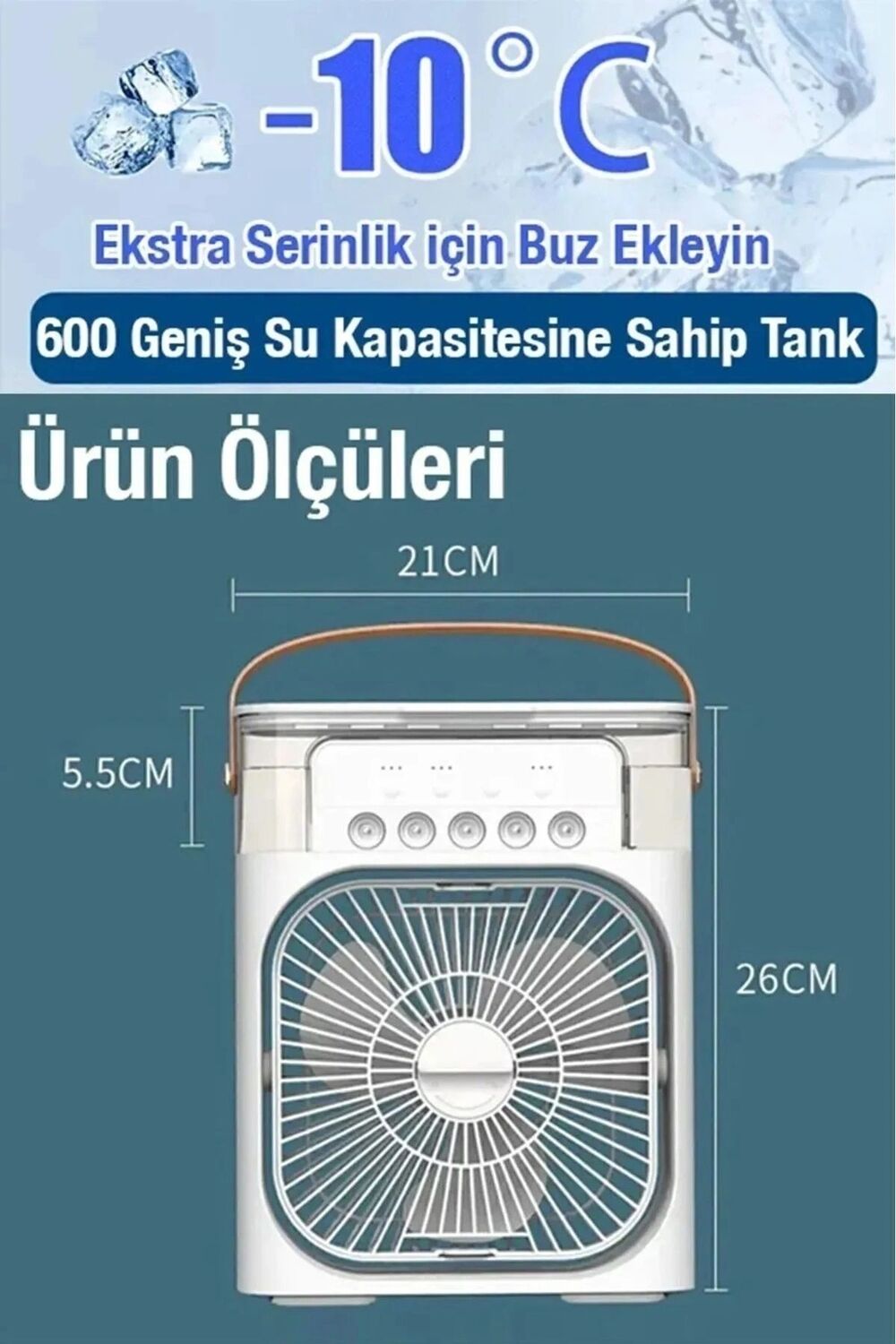 Masaüstü Çok Renkli 600ML 5 Spreyli Işıklı Vantilatör 2 Yıl Garantili - Elektronik