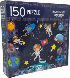 150 Parça Canlı Desenli 34X24CM Çocuk Puzzle Yapboz Serisi (Uzay)