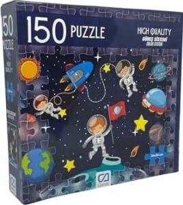 150 Parça Canlı Desenli 34X24CM Çocuk Puzzle Yapboz Serisi (Uzay)
