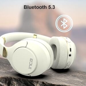 Inca IBK-503B Kablosuz 5.3 Bluetooth Hafıza Kart Destekli Kulak Üstü Kulaklık Beyaz 12 Saat Pil Ömrü 400MAH Dahili Pil Arama Yanıtlama/aramayı Sonlandırma/ses Kontrolü/duraklatma/başlatma