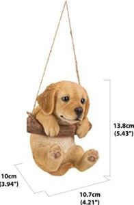 Hi-Line Gift Ltd Hi Line 87704-I Asılı Golden Retriever Köpek Yavrusu Dış Mekan Heykelcik, Taba Kahverengi