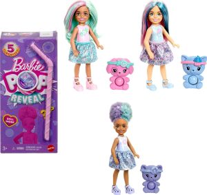 Chelsea Pop Reveal Bebek Seti, Atıştırmalık Serisi, Kokulu Küçük Bebek, Karnına Bastırılabilen Evcil Hayvan Oyuncağı ve Renk Değişimi Eğlencesi Dahil 5 Farklı Sürpriz, JFY01