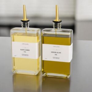 Mutfak Için Zeytinyağı Dispenseri Şişesi, Yağ ve Sirke Dispenseri Seti, Şık Kitap Tasarımı, Dayanıklı Cam, Sızdırmaz, Kolay Dökme Ağızları, Mutfak ve Yemek Masası Için Mükemmel, 2'li Set