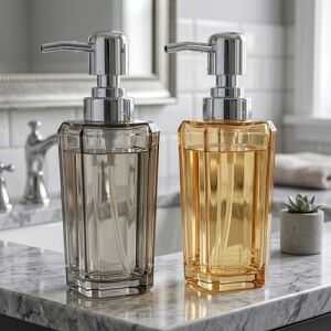 1 Adet Premium Akrilik Sıvı Sabunluk - Kristal Kesim Şık Banyo ve Mutfak Sabunluğu (Asorti Renk/model Gönderimi) (Uzun Model)