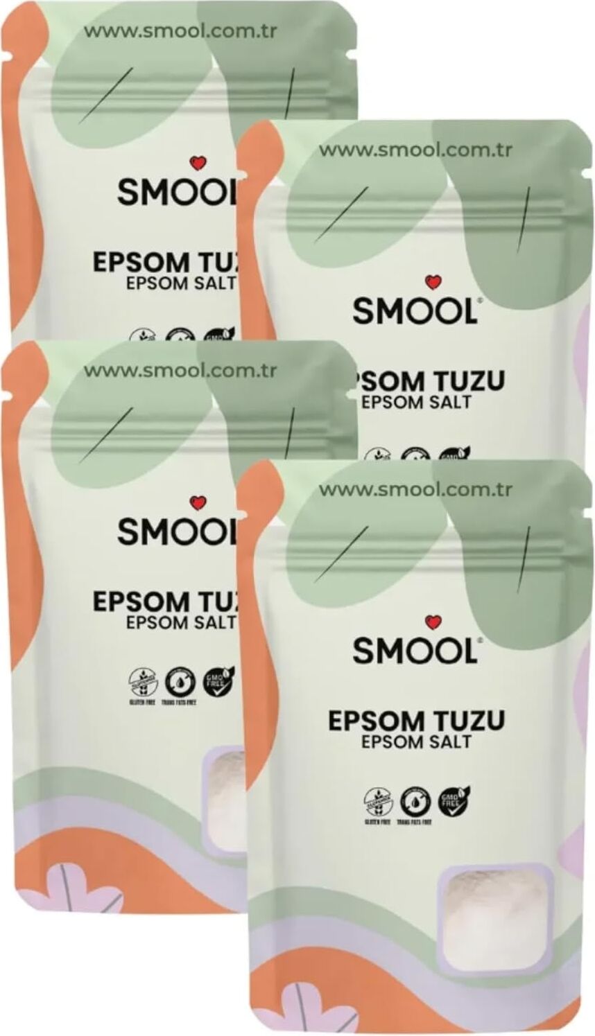 Epsom Tuzu 4'lü Set (4X1000 Gr) Ingiliz Tuzu Katkısız, Banyo Tuzu Ayak Banyosu Peeling 4 kg