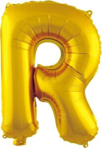 R Harfi 16 Inç Gold Renk Folyo Balon 36 cm (Altın)