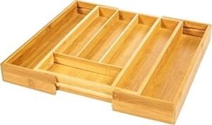 7 Bölmeli Bambu Kaşıklık Antibakteriel Çekmece Içi Düzenleyici Organizer