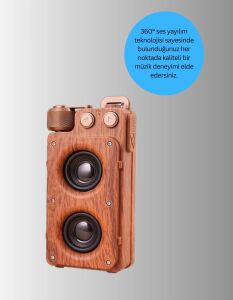 Klasik Görünümlü Bluetooth Hoparlör 360 Derece Stereo ve Fm Radyo