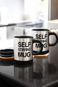 Yazılı Mug Kupa Karıştırıcı Özelliği ve Paslanmaz Çelik
