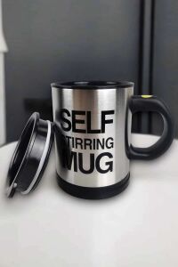 Yazılı Mug Kupa Karıştırıcı Özelliği ve Paslanmaz Çelik
