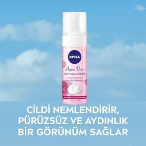 Aqua Rose Organik Gül Suyu Içeren Yüz Yıkama Köpüğü 150ML, Nemlendirici, Yüz Temizleyici, Micellar