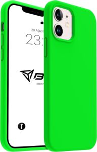 iPhone Kılıf Ince Sıvı Silikon 3 Katmanlı Tam Kaplamalı Yumuşak Jel Kauçuk Kılıf Kapak (Fosfor Yeşil, iPhone 11)