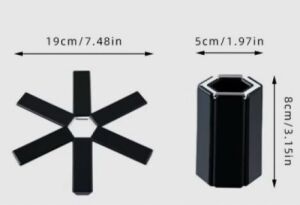 Katlanabilir Nihale Isıya Dayanıklı Tencere ve Tava Altlığı | Kompakt Saklama, Altıgen Tasarım, Sıcak Tava Koruyucu, 5X8CM Kapalı Boyut, Çok Amaçlı Kullanım