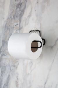 Yapışkanlı Metal Kağıt Havluluk & Wc Kağıtlığı – Deliksiz, Mat Siyah, Paslanmaz Çelik, Duvara Monte, Şık ve Dayanıklı, Mutfak ve Banyo Için Pratik Kullanım (Wc Kağıtlığı)