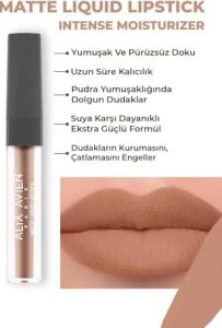 Uzun Süre Kalıcı Kadifemsi Kuruma Yapmayan Mat Likit Ruj Lipstick 507 Dark Dusty Pink