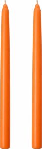 2’li Şamdan Turuncu Mum Seti 25 cm – Dekoratif Ince Şamdan Mum, Kokusuz Parafin WAX,%100 Pamuk Fitil, El Döküm, Uzun Süre Yanma (~10 Saat), Şık Sofra, Davet, Nişan, Düğün ve Ev Dekorasyonu Için Zarif