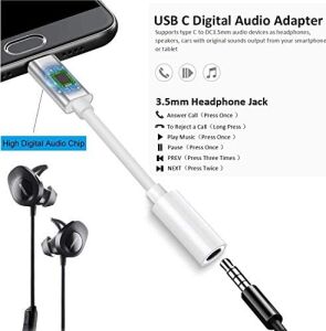 Wahbite Apple USB C - 3,5 mm Kulaklık Jakı, iPad Pro 2018/2019/2020 MacBook Pro Için, Tip C - Aux Kulaklık Dongle Pixel 4xl/3/3 Xl/2/2 Xl,   Htc Moto Vb. ile Uyumludur.