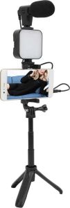 Video Making Kit Telefon Tutucu Vlog Video Mini LED Işıklı