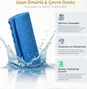 LCD Ekran Temizleme Seti – 250 ml Sprey + Özel Mikrofiber Bez | Bilgisayar, Laptop, Tablet, Tv, Telefon, Yazıcı, Kamera & Gözlük Için Antistatik, Çizmez ve Parlatıcı