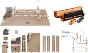 Jada Toys Hızlı ve Öfkeli Tren Sahnesi - Diorama 2 Nano Model Araba (Dodge Charger ve Toyota Supra), Tren ve Hızlı ve Öfkeli Filminin Final Yarış Sahnesi Için Aksesuarlar Dahil, 8 Yaş ve Üzeri