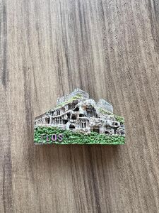 Magnet Tlos Antik Kent, Dekoratif Mıknatıslı Antik Şehir Tasarımı, Beyaz ve Yeşil, El Yapımı Hediyelik Eşya