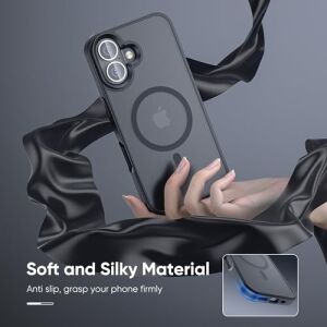 Tigowos iPhone 16 Için Güçlü Manyetik Kılıf Magsafe 16FT Düşmeye Dayanıklı Sararma Önleyici Arka Kapak Darbeye Dayanıklı iPhone 16 Telefon Kılıfı 6,1 Inç Için Dar Kesim, Siyah Titanyum
