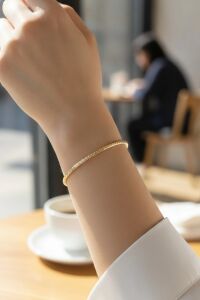 cm Gold Renk Lazer Kesim Model 65 mm Bilezik