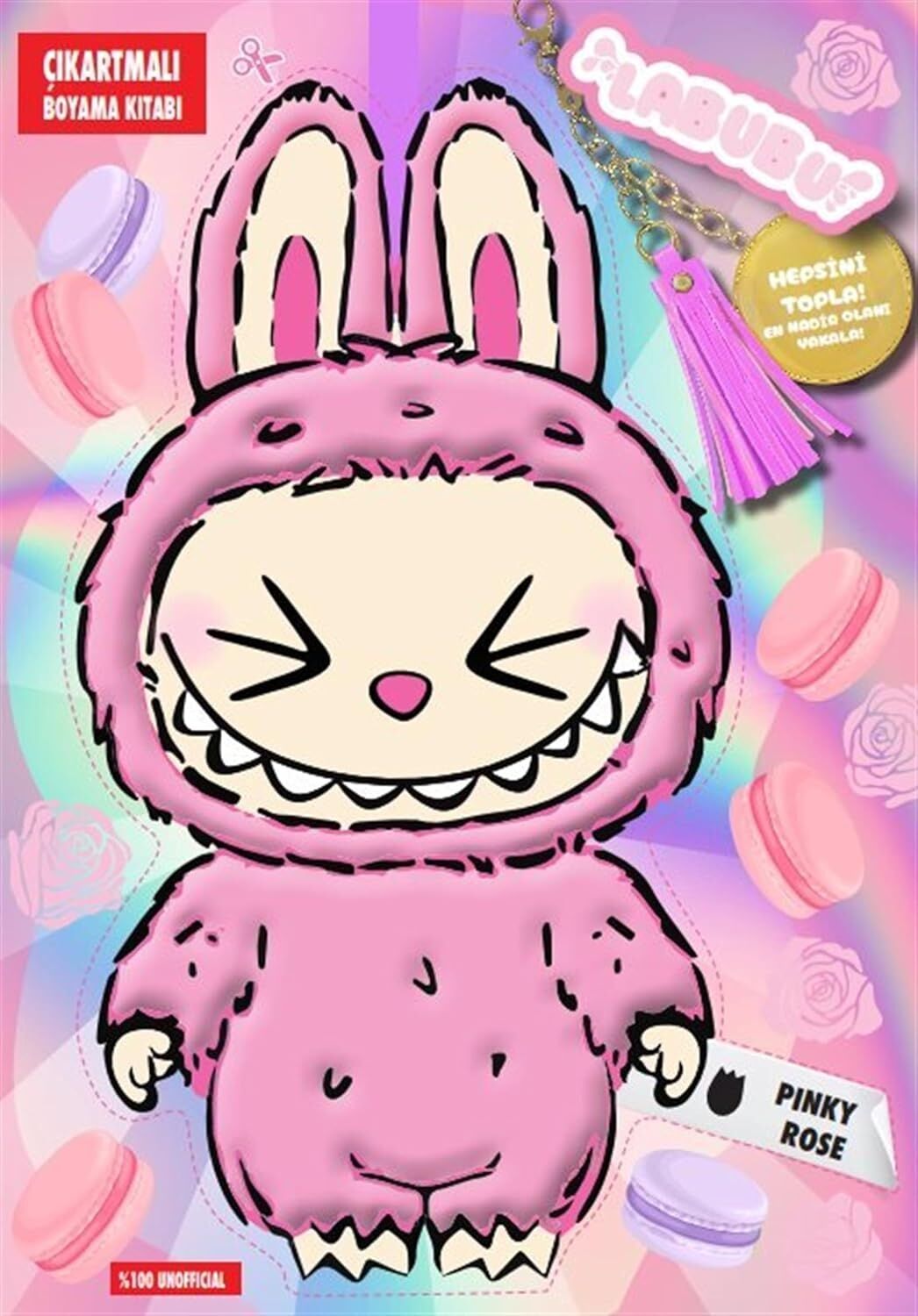 Labubu Pinky Rose Çılgın Koleksiyon - Çıkartmalı Boyama Kitabı