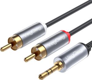 3.5mm Aux To 2 Rca Hi-Fi Ses Kablosu 5 Metre