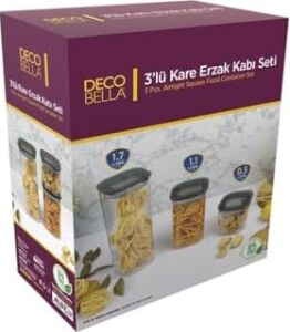 3 'lü Kare Erzak Kabı Seti